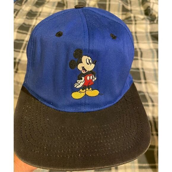 Vintage Disney Blue Mickey Mouse Adult SnapBack Hat - Picture 4 of 11